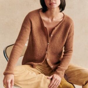 SEZANE GASPARD CARDIGAN - CAMEL